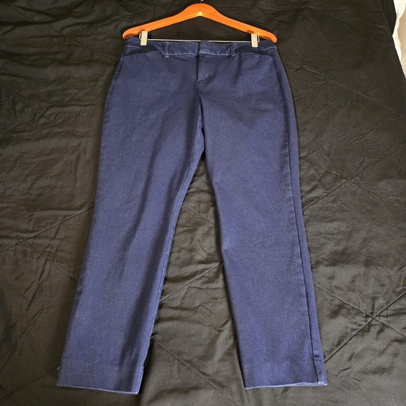 Old Navy Pants - Old Navy Pants Womens 12 Blue Pixie Chino Slim Stretch Ankle Mid Rise Work